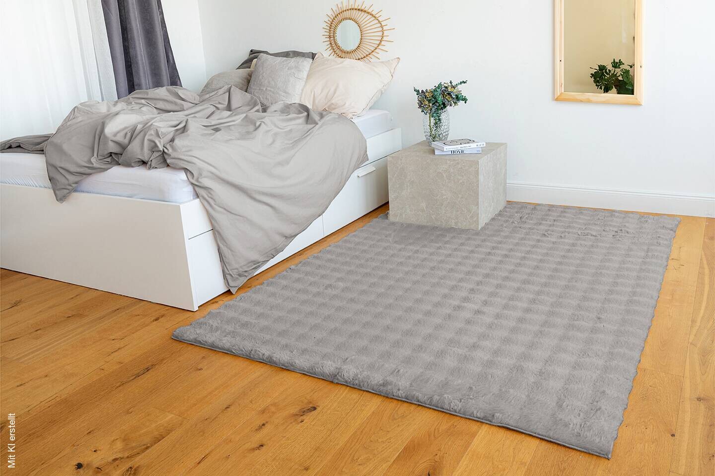 Padiro Hochflorteppich Hailey 125 grau B/H/L: ca. 120x3x160 cm