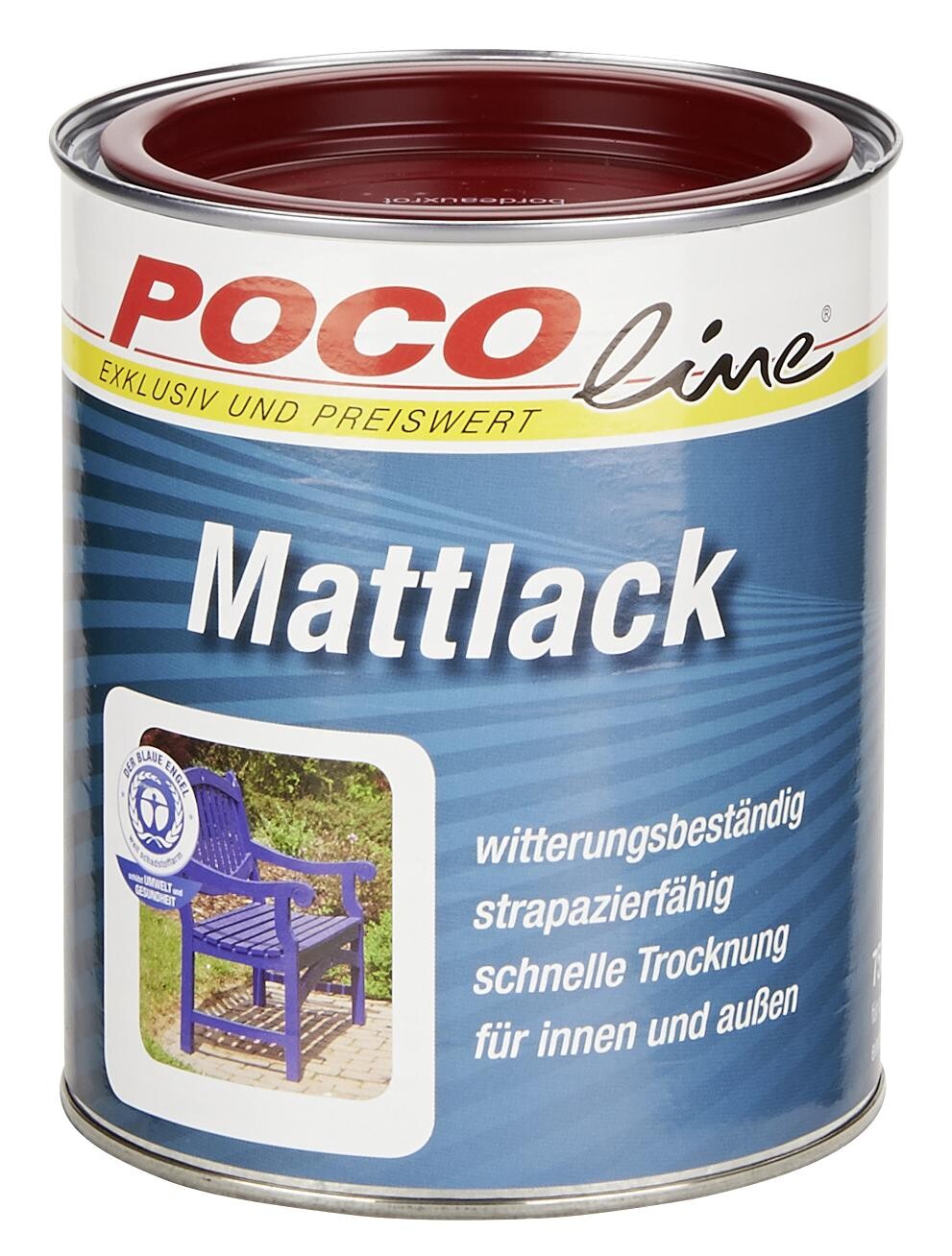POCOline Acyl Buntlack bordeauxrot seidenmatt ca. 0,75 l