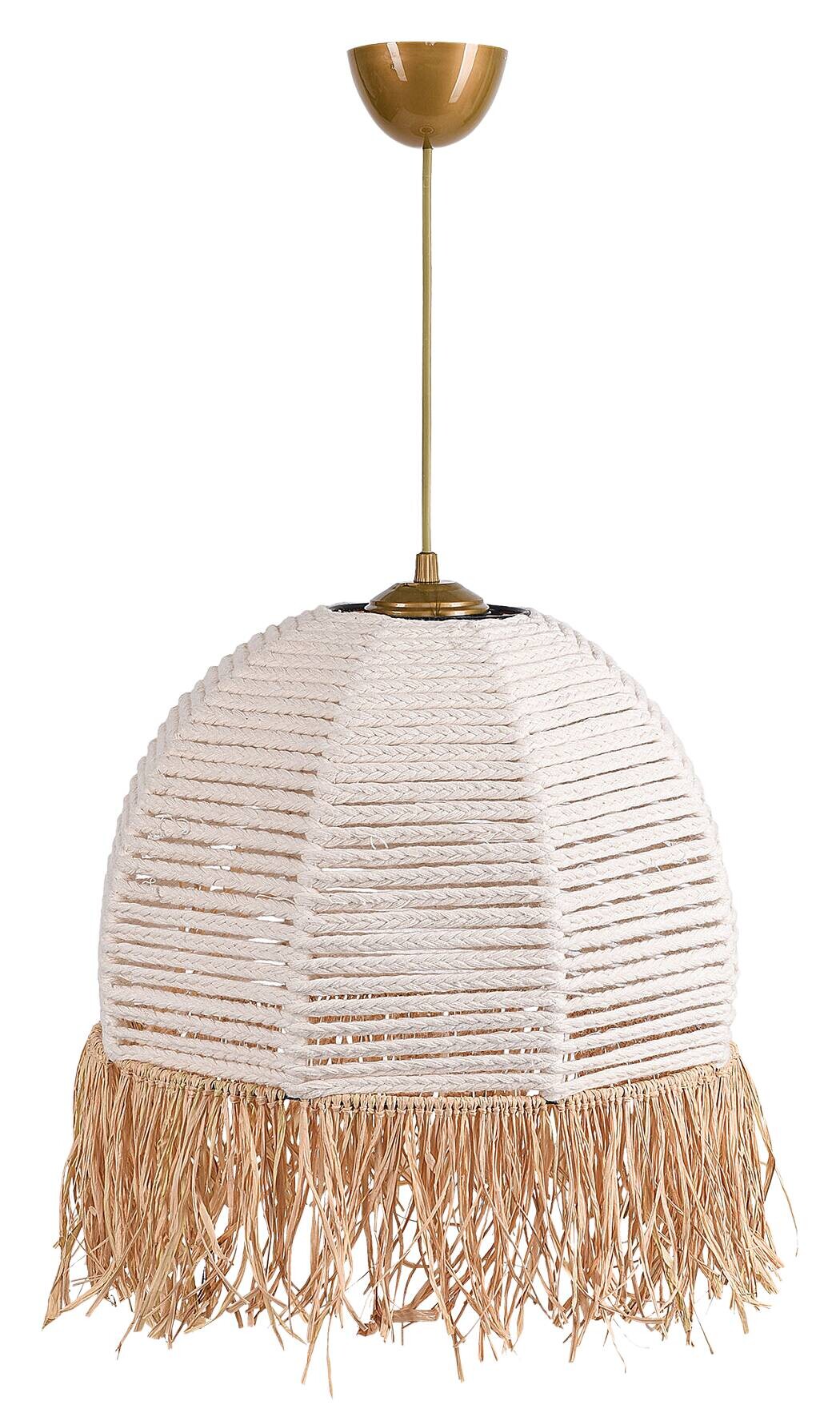 Opviq Pendelleuchte weiß Kunststoff Baumwolle B/H/T/L: ca. 30x80x30x30 cm E27 1 Brennstellen