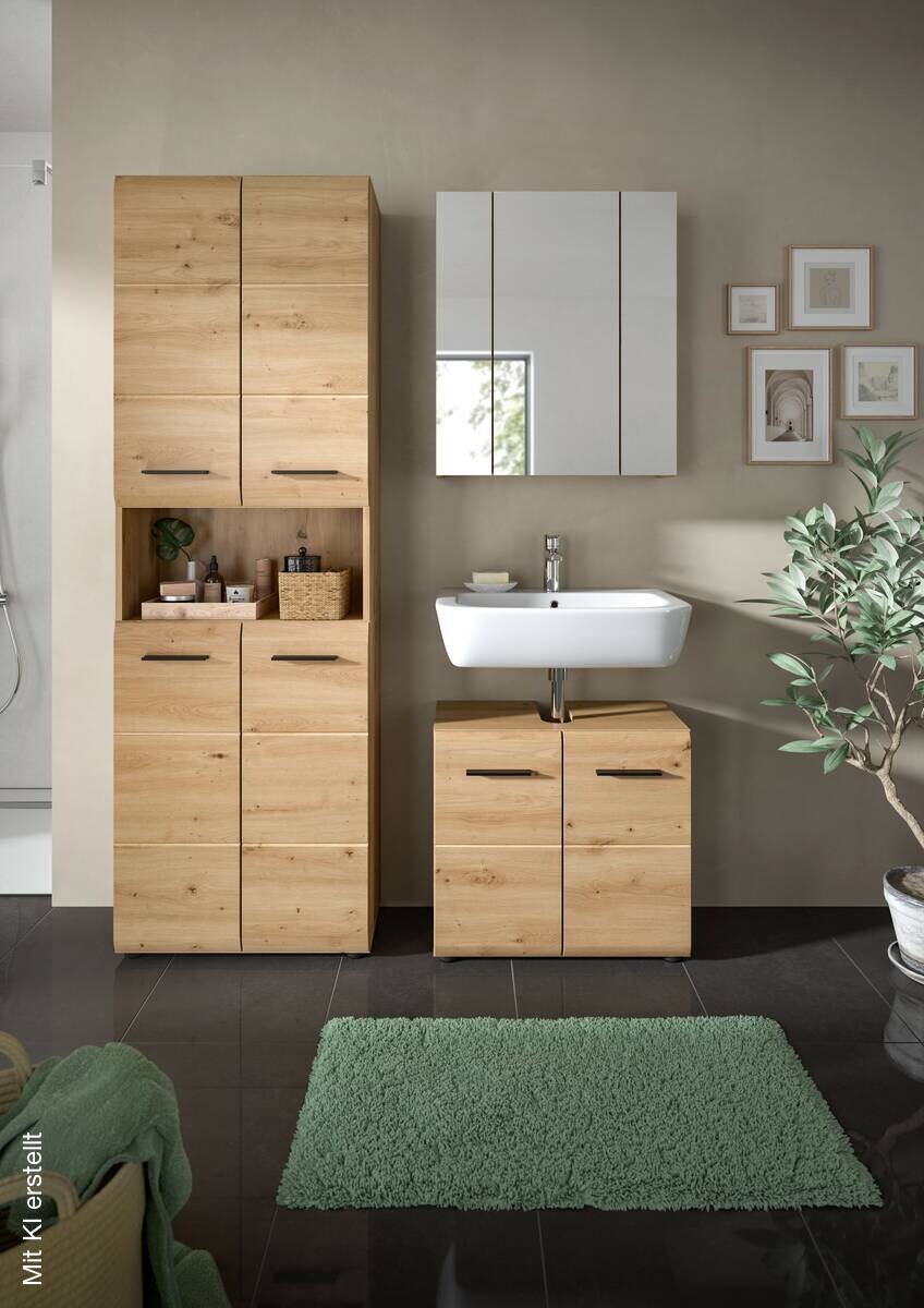 Badezimmer-Set Ice Artisan Oak Nachbildung B/H/T: ca. 135x185x30 cm