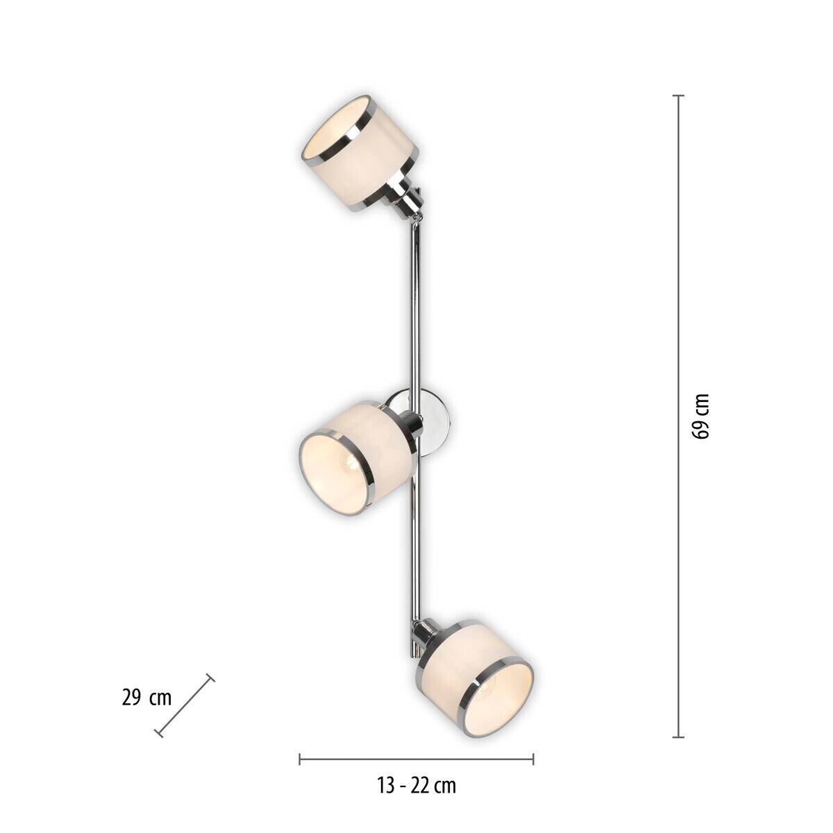 Just Light Spot Accor Chrom weiß Kunststoff B/H/L: ca. 29x22x69 cm E14 3 Brennstellen