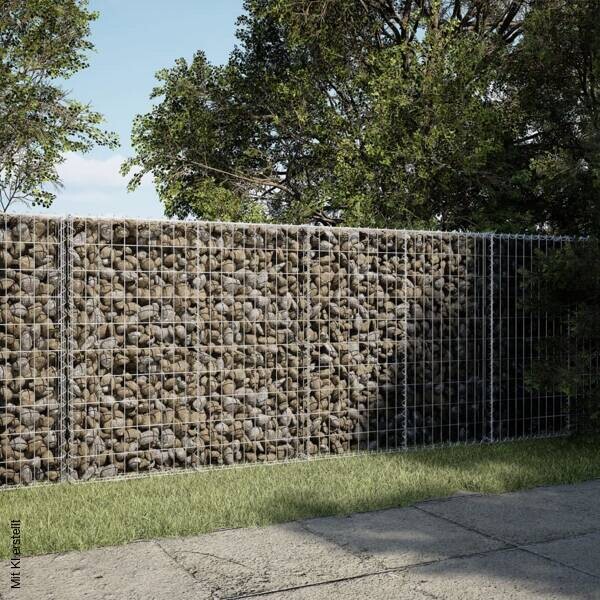 Gabionen-Korbe silber Eisen B/H/L: ca. 50x100x200 cm