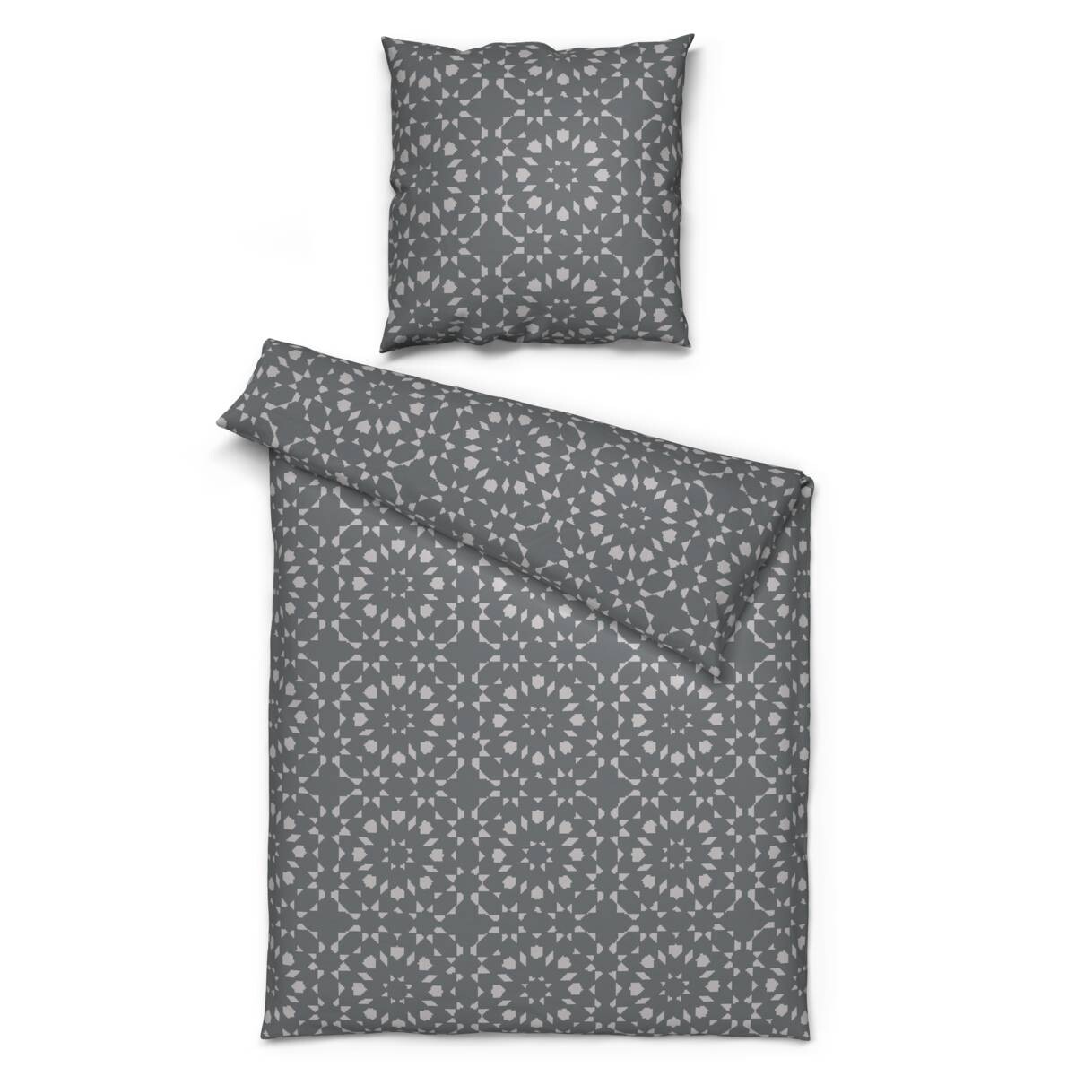Microfaser Bettwäsche grau 100% Polyester B/L: ca. 135x200 cm