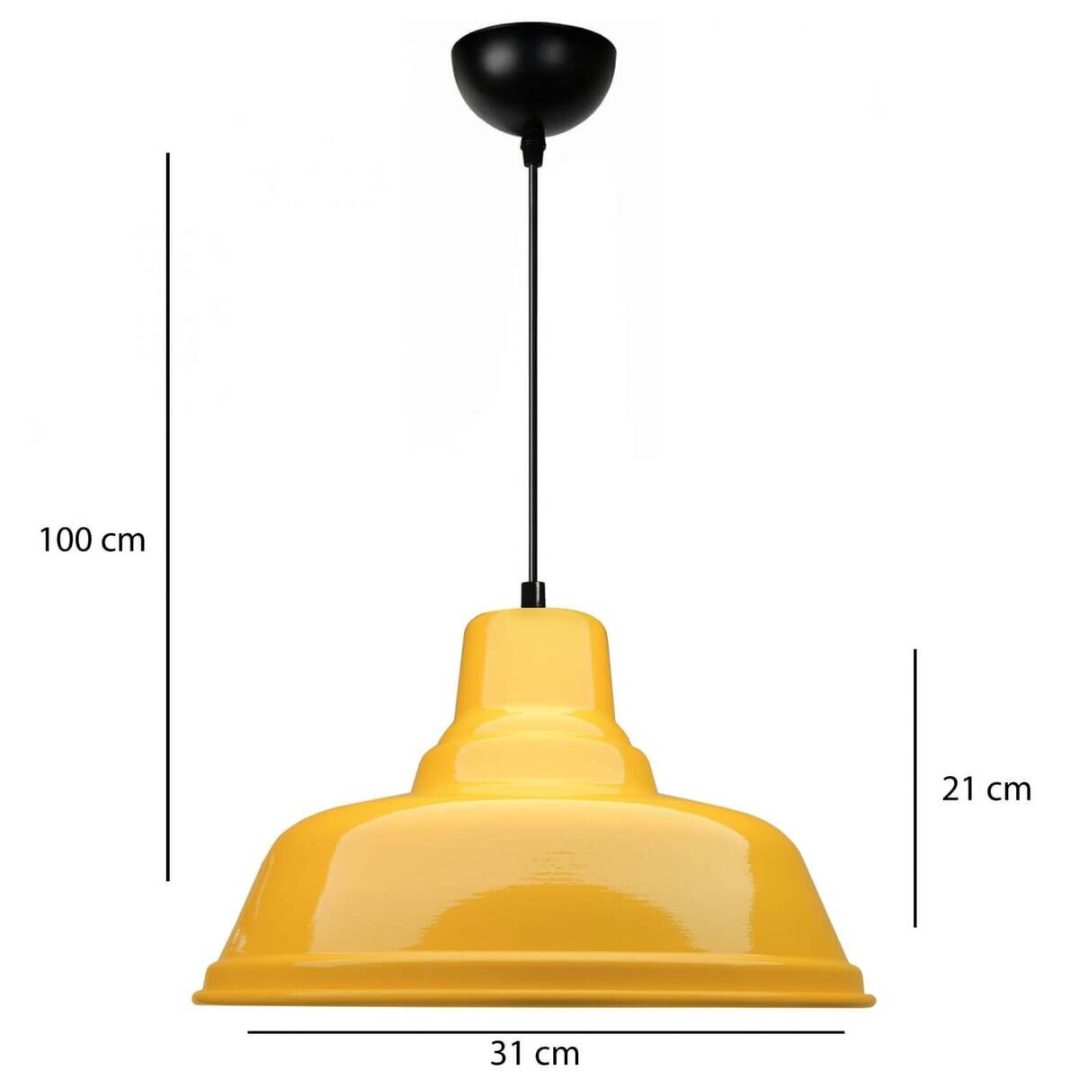 Opviq Pendelleuchte gelb B/H/T: ca. 31x120x31 cm E27 1 Brennstellen