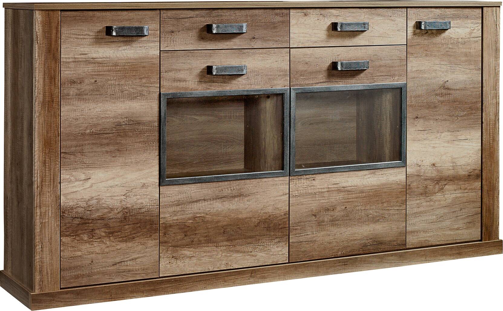Highboard Aalborg Oak Monument Nachbildung Spanplatte B/H/T: ca. 212x112x40 cm
