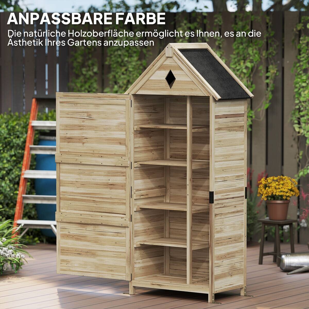 Outsunny Gartenschrank B/H/T/L: ca. 49x170x49x80 cm