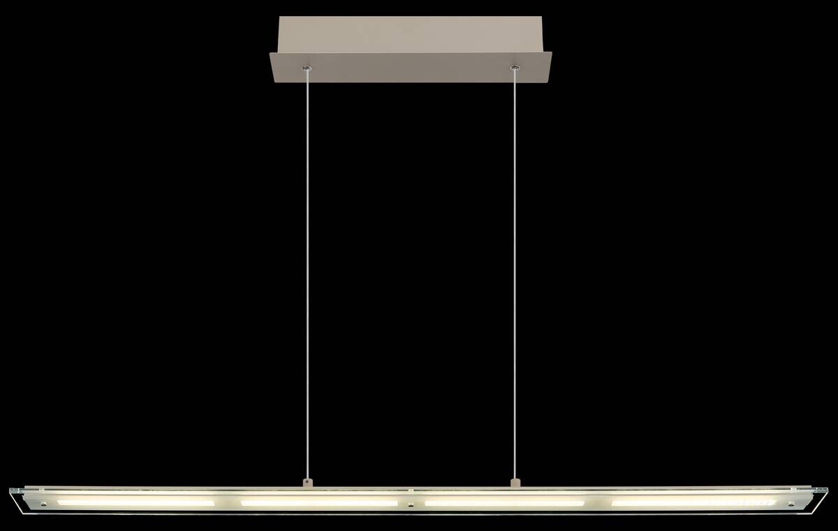 GLOBO LED-Pendelleuchte Novak sand Metall Glas B/L/D: ca. 9x115x150 cm