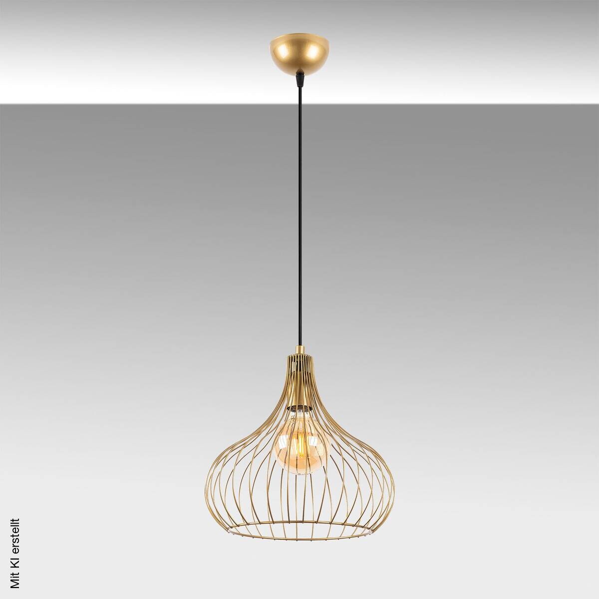 Opviq Pendelleuchte Teldamla-11920 gold B/H/T/L/D: ca. 22x120x22x22x22 cm E27 1 Brennstellen