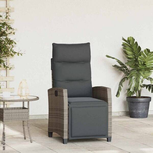 vidaXL Gartensessel grau Polyester B/H/L: ca. 58x94x65 cm