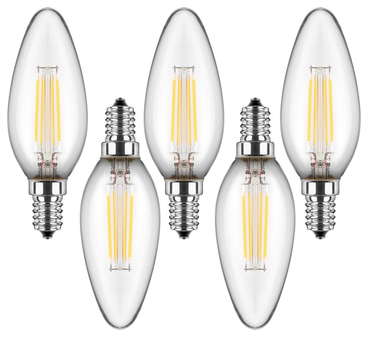 Blulaxa LED-Leuchtmittel Kerzenlampe Filamentlampe 49247 5er Pack E14