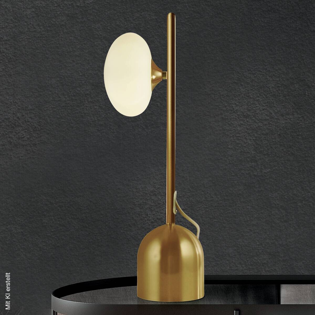 Searchlight Tischlampe Pebble gold weiß Stahl Glas B/H/L: ca. 12x50x18,5 cm G9 1 Brennstellen