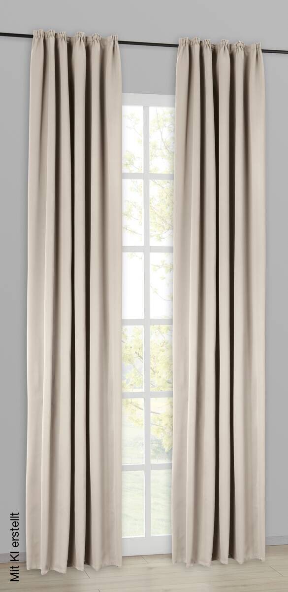 POCOline Verdunklungsvorhang Luna beige B/L: ca. 140x245 cm