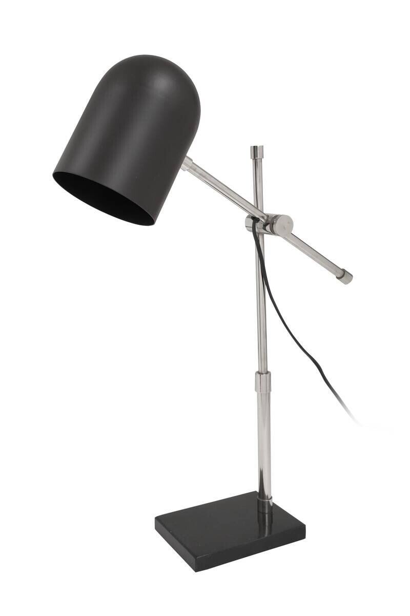 Kayoom Tischleuchte schwarz silber Messing Stahl Eisen B/H/L: ca. 12x54x46 cm E27 1 Brennstellen