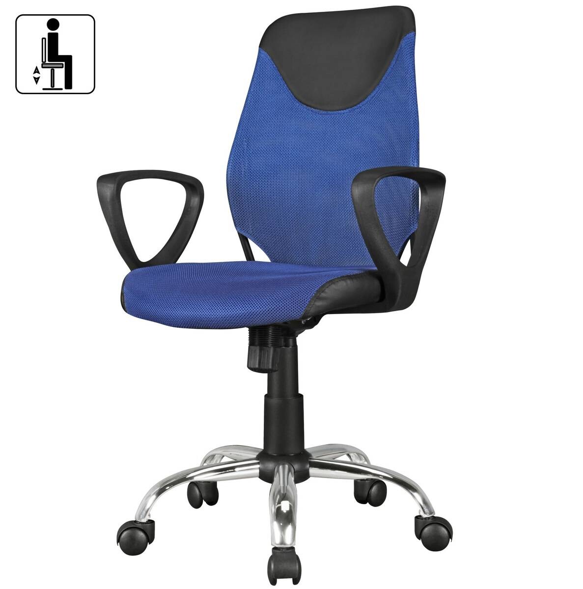 Drehstuhl blau Stoff