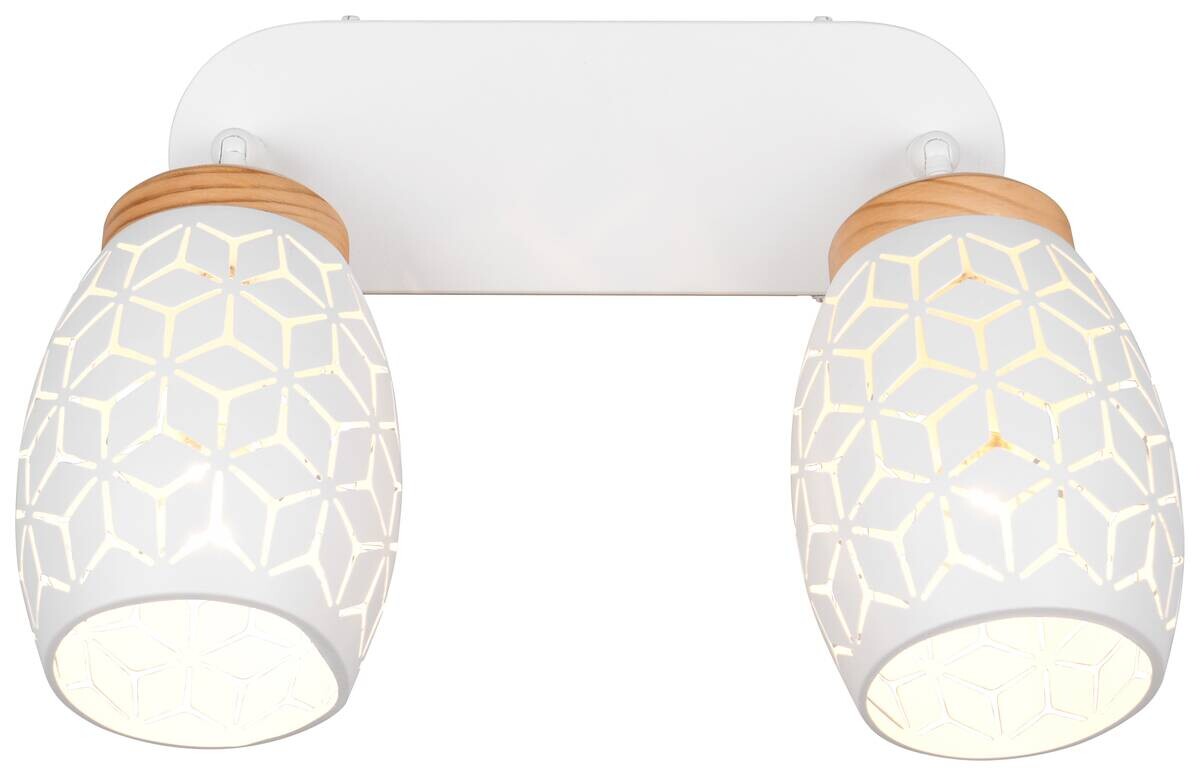 Reality Spots Bidar weiß Metall B/H/L: ca. 28x27x12 cm E14 2 Brennstellen