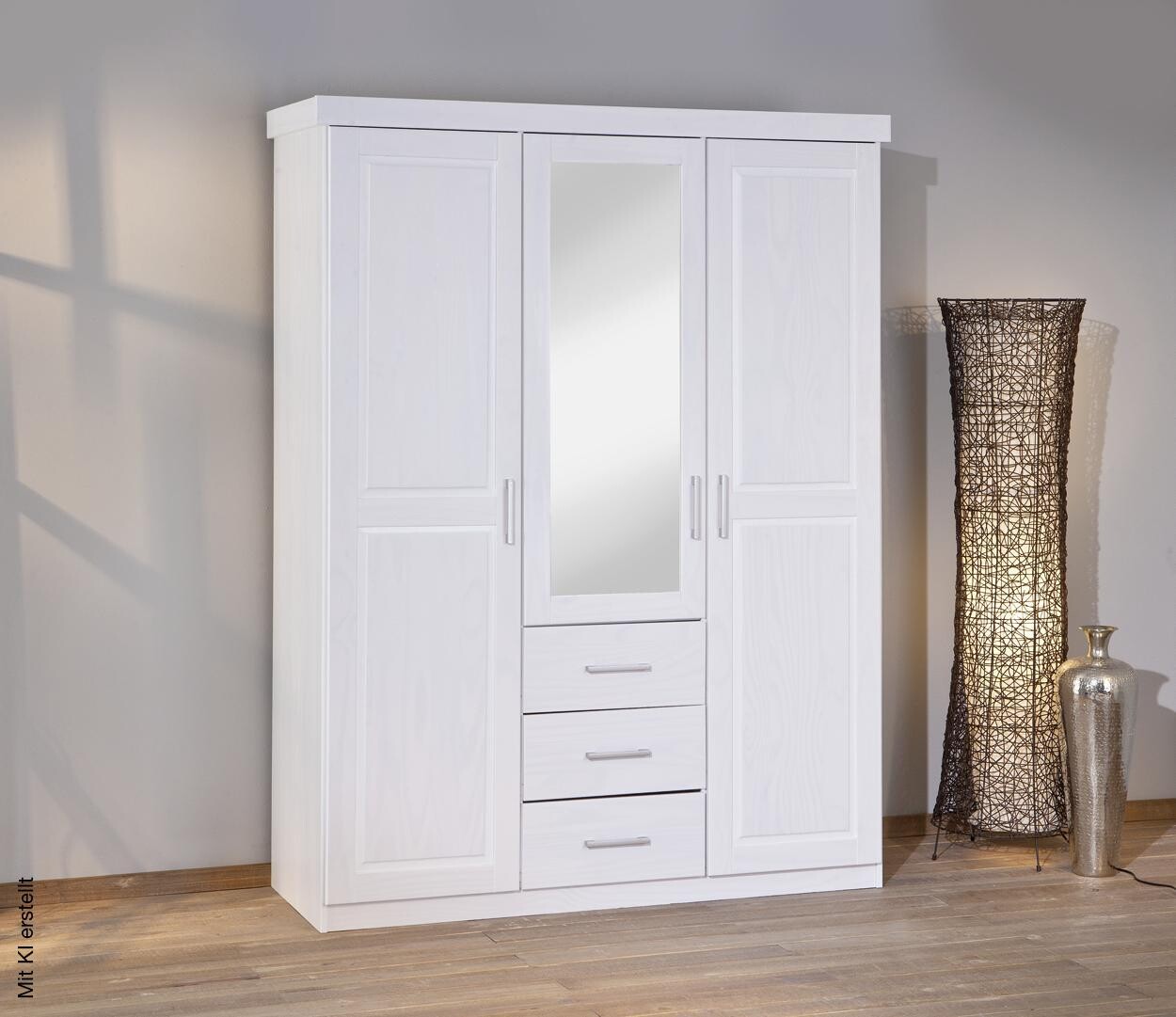 Kleiderschrank Geraldo weiß B/H/T: ca. 140x190x55 cm