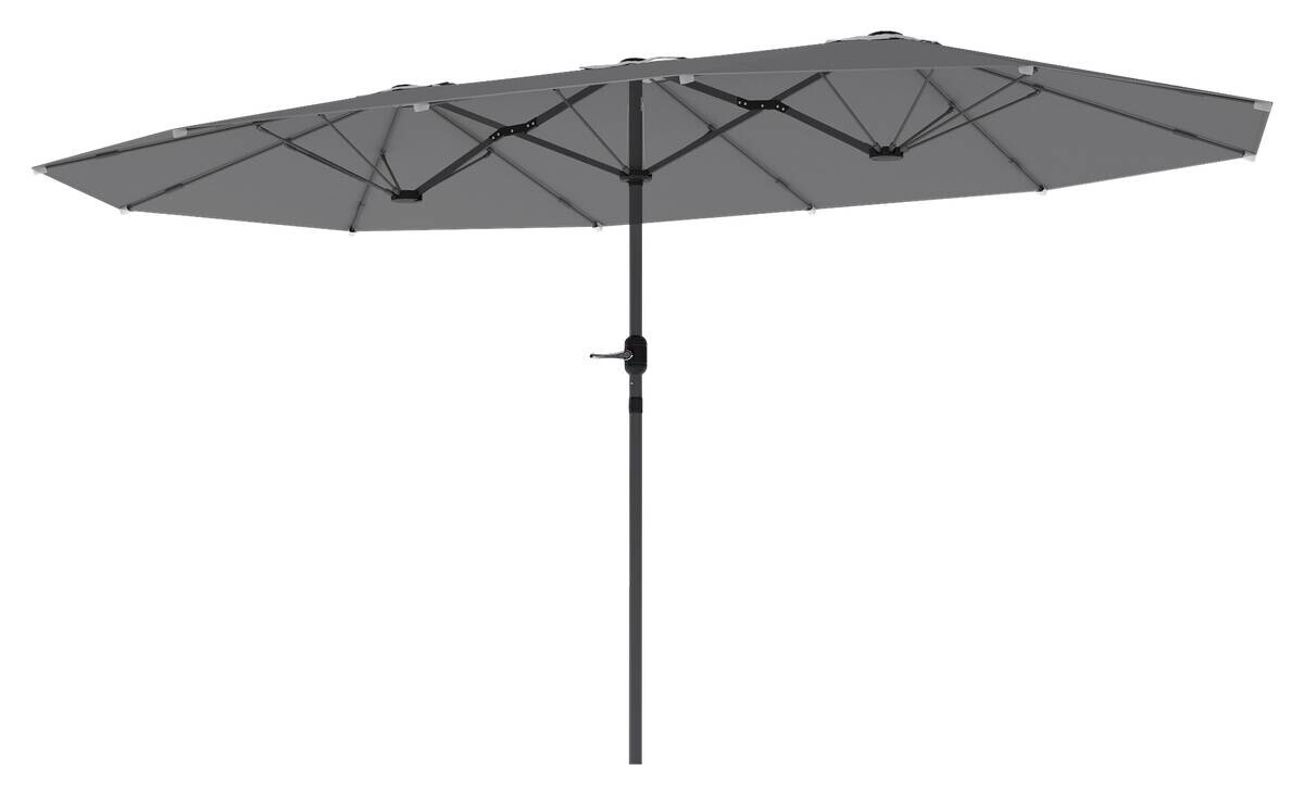 Outsunny Doppelsonnenschirm dunkelgrau Stahl B/H/L: ca. 260x240x436 cm