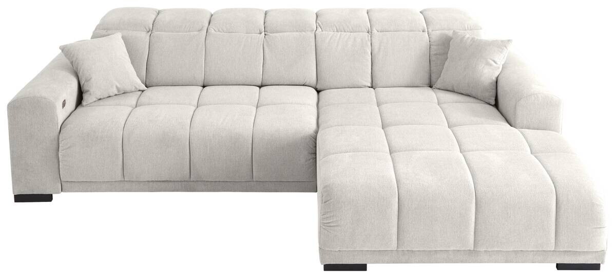 Ecksofa mit elektrischer Sitztiefenverstellung beige Microfaser B/H/T: ca. 301x113x195 cm