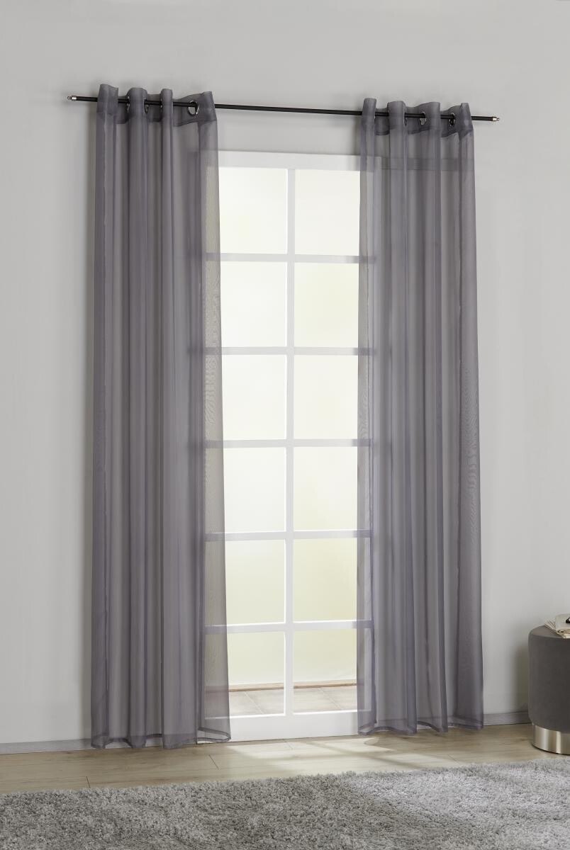 POCOline Ösenvorhang Micha silber B/L: ca. 135x235 cm