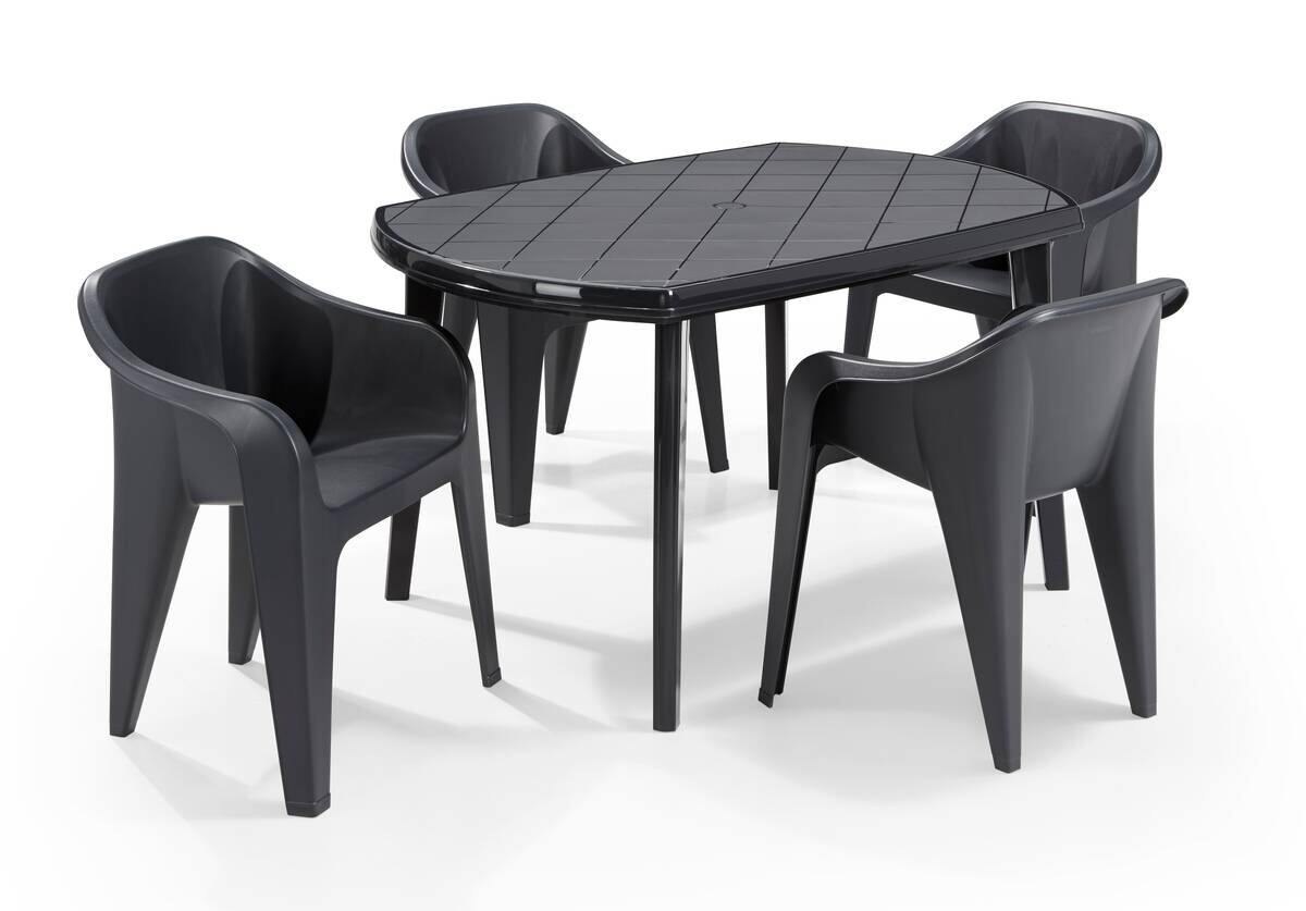 Jardin Tisch Elise Graphit Kunststoff B/H/L: ca. 90,5x6,5x137 cm