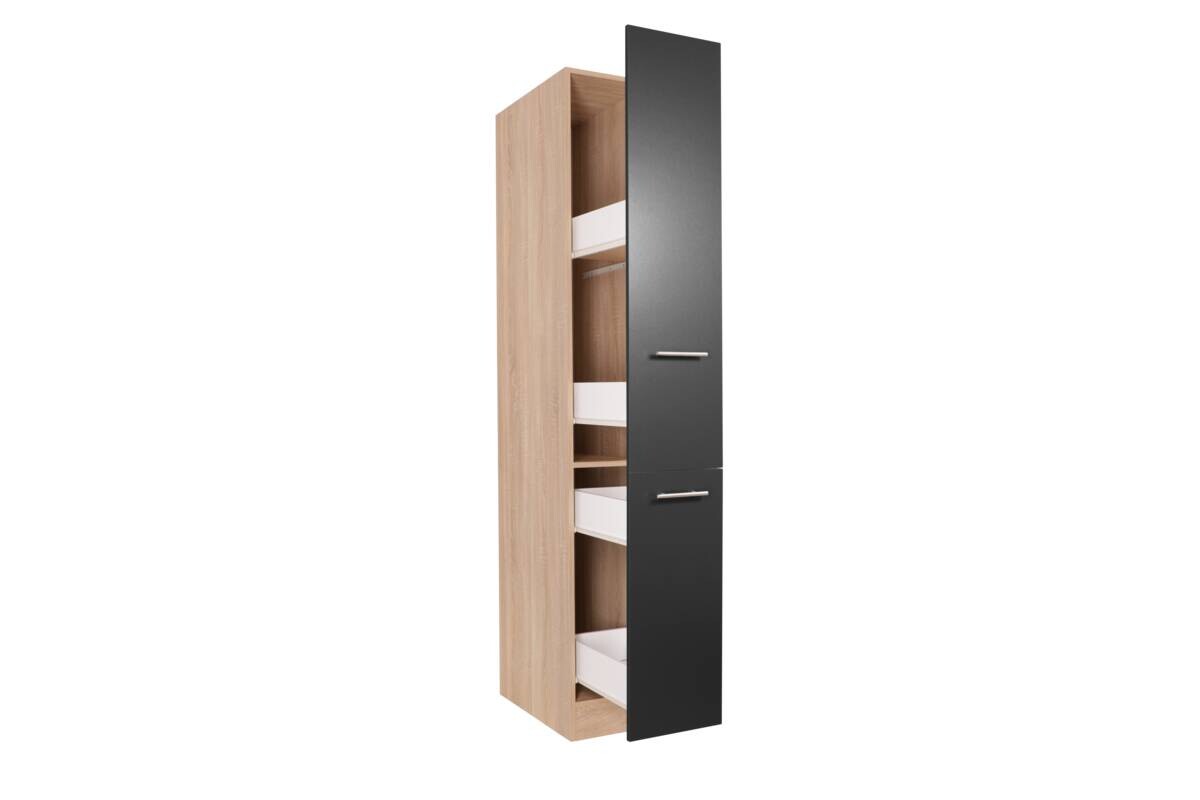 Apothekerschrank Merle schwarz B/H/T: ca. 30x200x60 cm