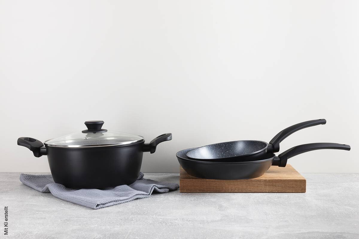 SAN IGNACIO Kochgeschirrset Tormes schwarz Aluminium 4 tlg.