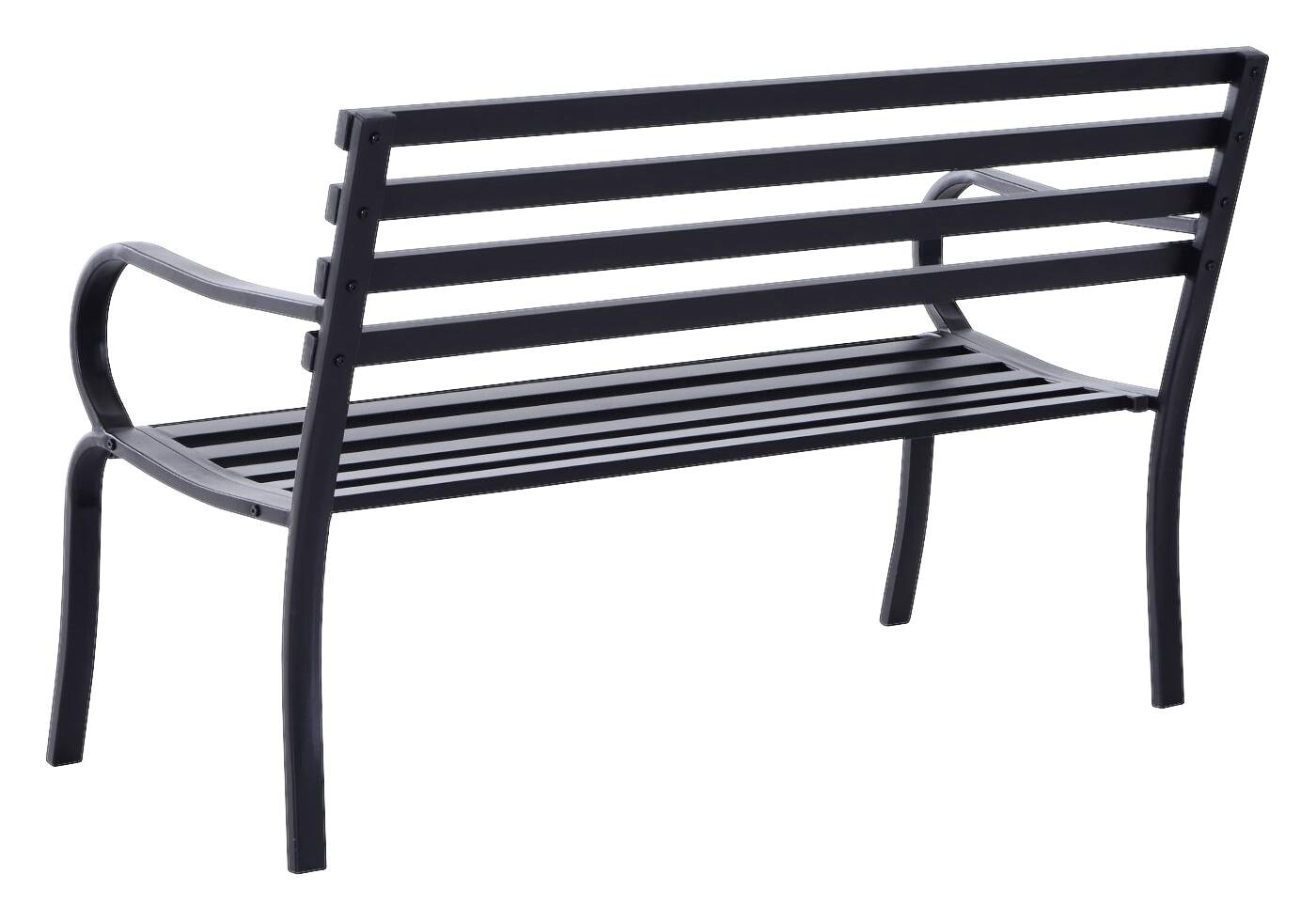 Outsunny Gartenbank schwarz Metall B/H/L: ca. 62x82x125 cm