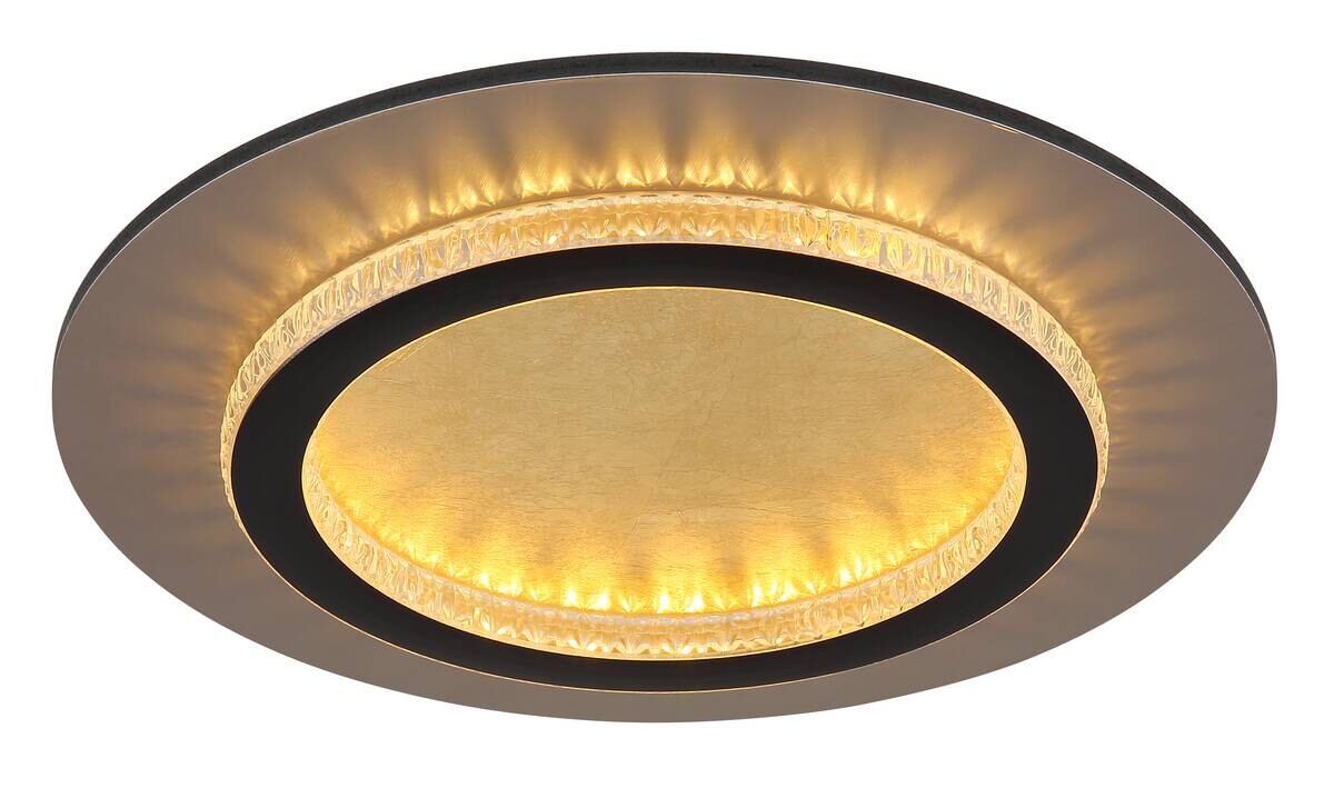 GLOBO LED-Deckenleuchte gold klar mattschwarz Kunststoff Metall H/D: ca. 5,5x35 cm 1 Brennstellen
