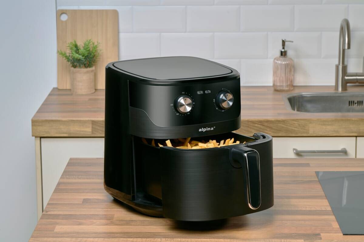 alpina Heißluftfritteuse 871125227216 schwarz Polypropylen B/H/L: ca. 28,7x33,1x38,3 cm ca. 6 l