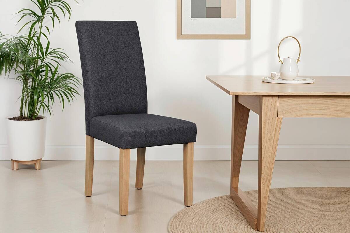 Stuhl ELIAS, 2er-Set dunkelgrau natur Stoff B/H/T: ca. 47x99,5x60 cm