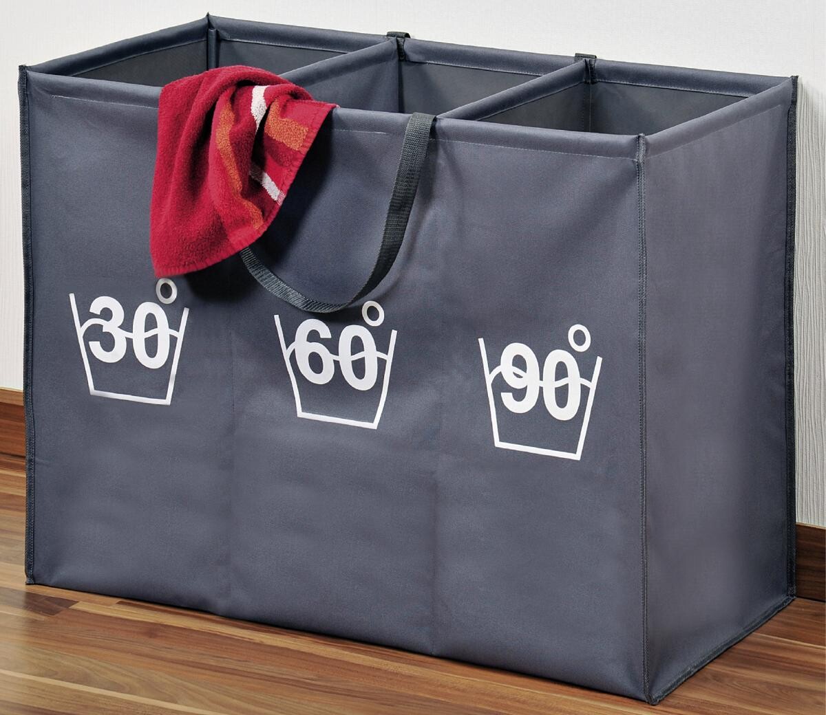 Kesper Wäschesammler grau Polyester B/H/L: ca. 36x60x74 cm