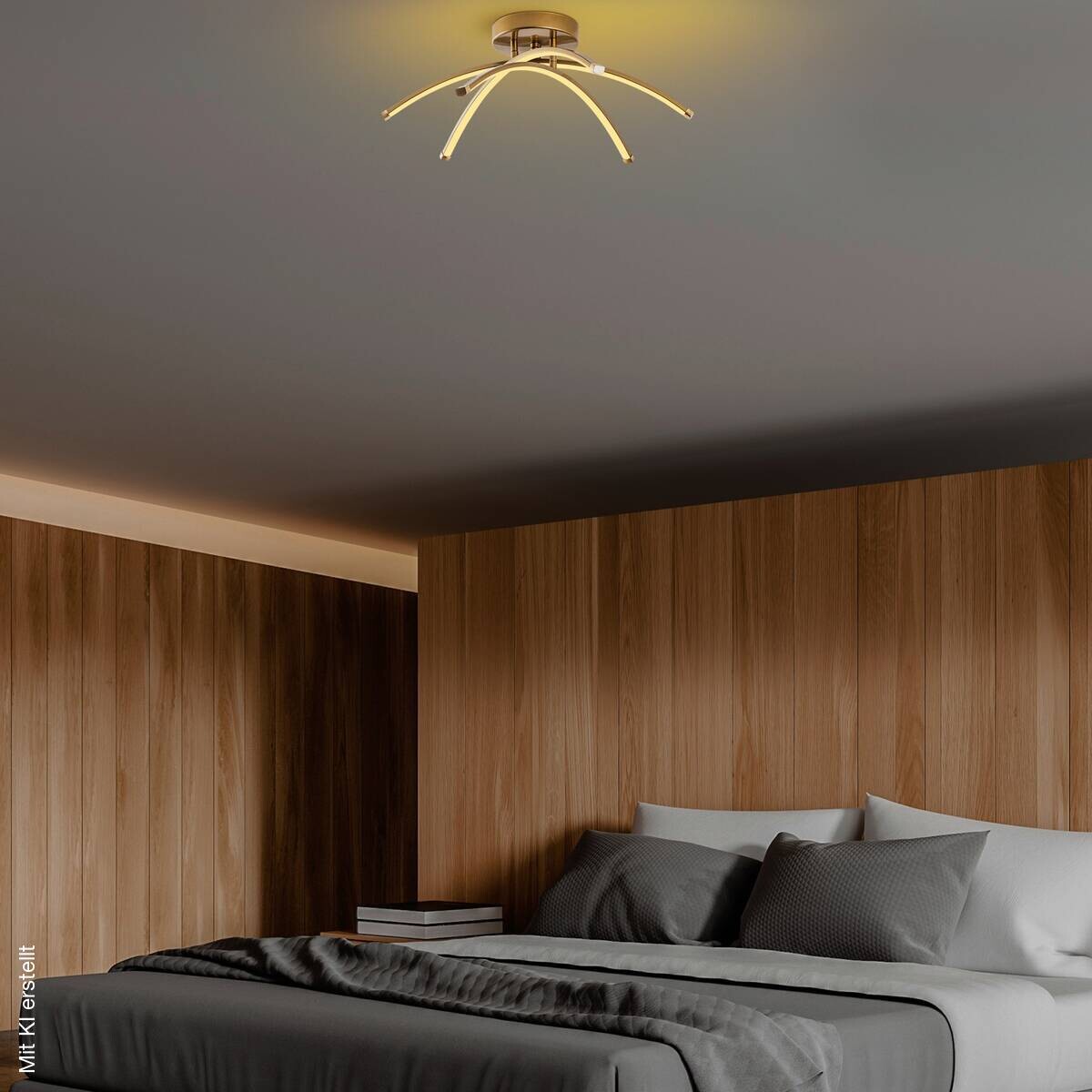 Opviq LED-Deckenleuchte gold B/H/T: ca. 57x20x57 cm