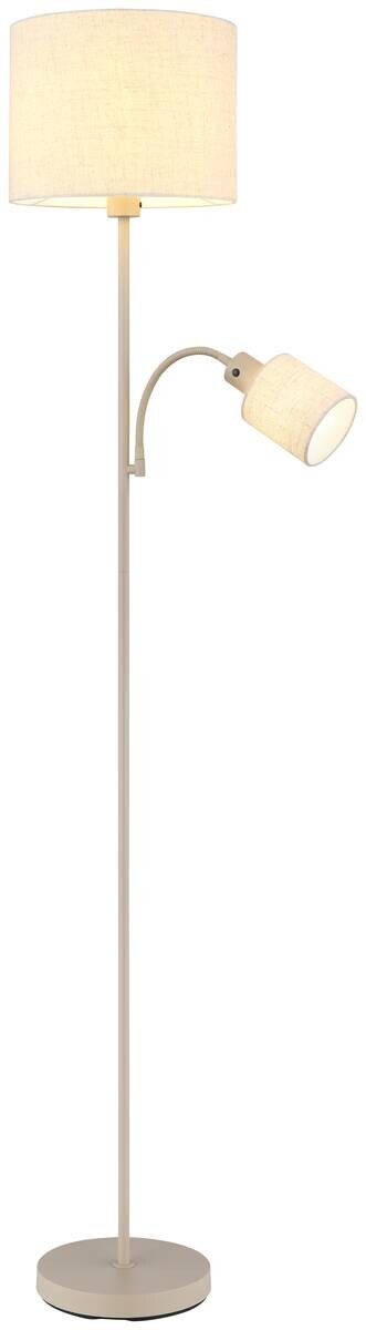 GLOBO Stehleuchte sand beige Leinen Metall H/D: ca. 165x30 cm E27 1 Brennstellen