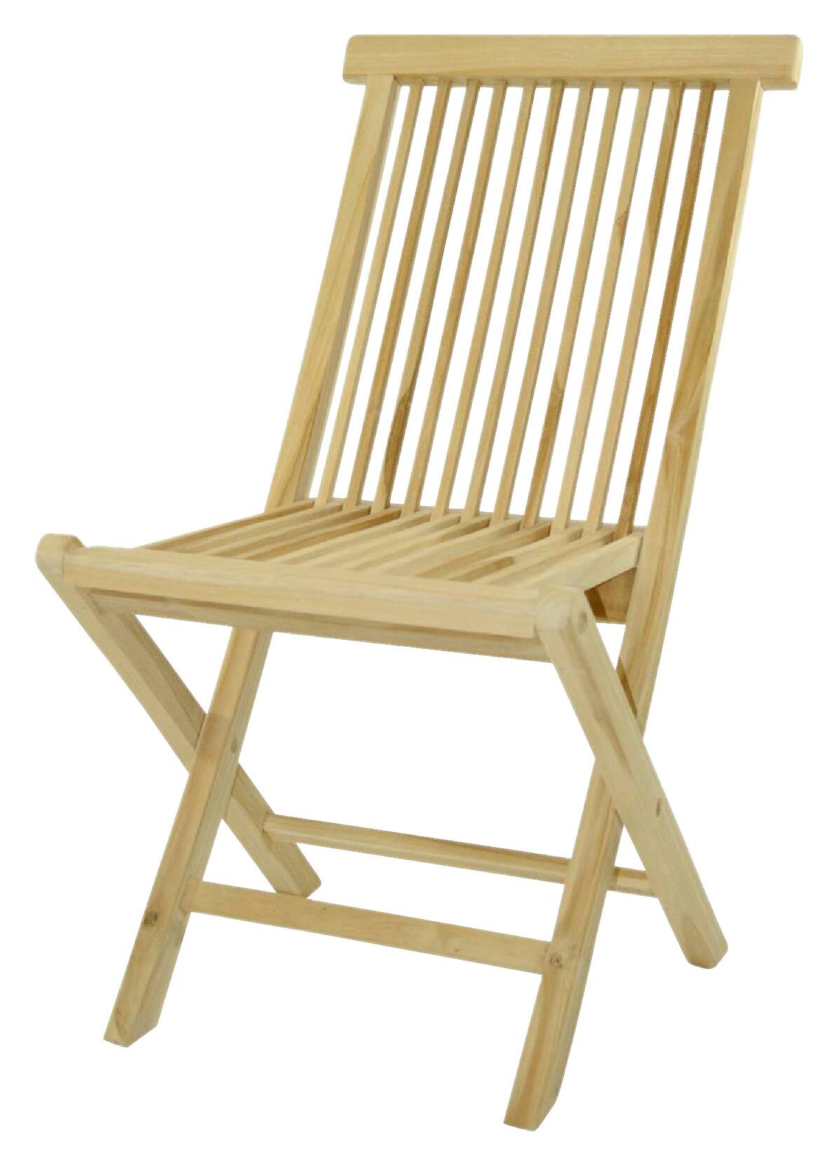 VCM Klappstuhl teak Holz B/H/T: ca. 46x89x62 cm