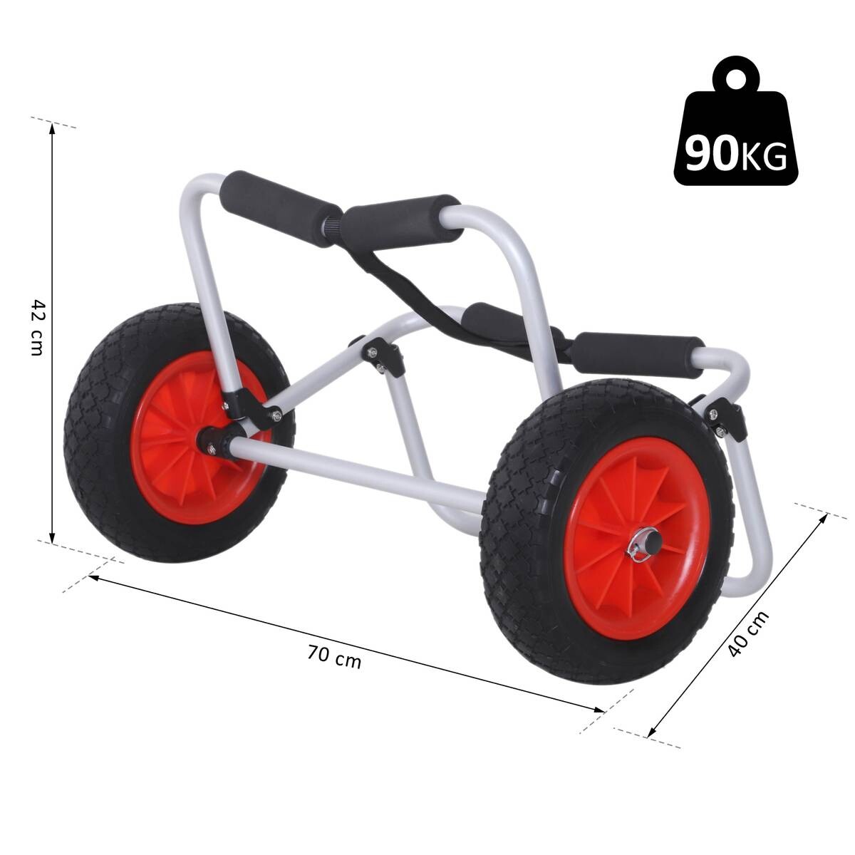 HOMCOM Kanuwagen silber Aluminium