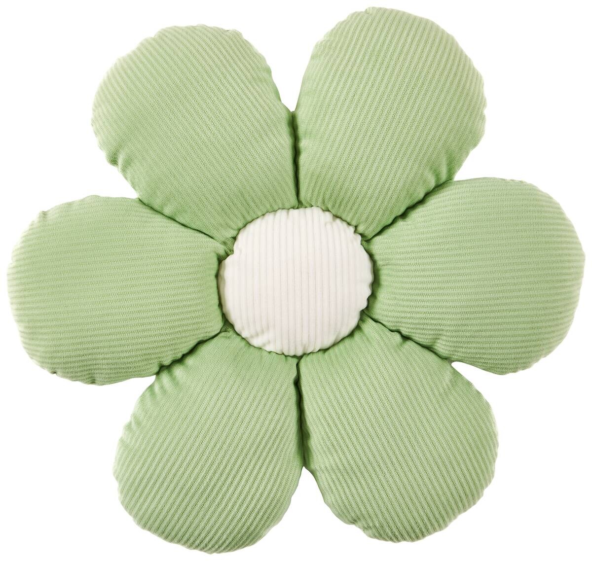 Dekokissen Blume grün Polyester D: ca. 38 cm