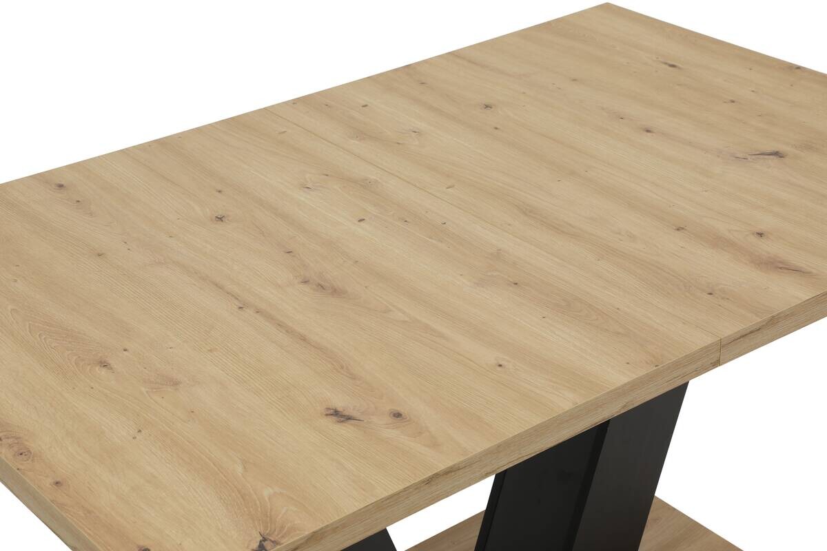 Esstisch Hamm schwarz Artisan Oak Nachbildung schwarz B/H/T: ca. 140x76x90 cm