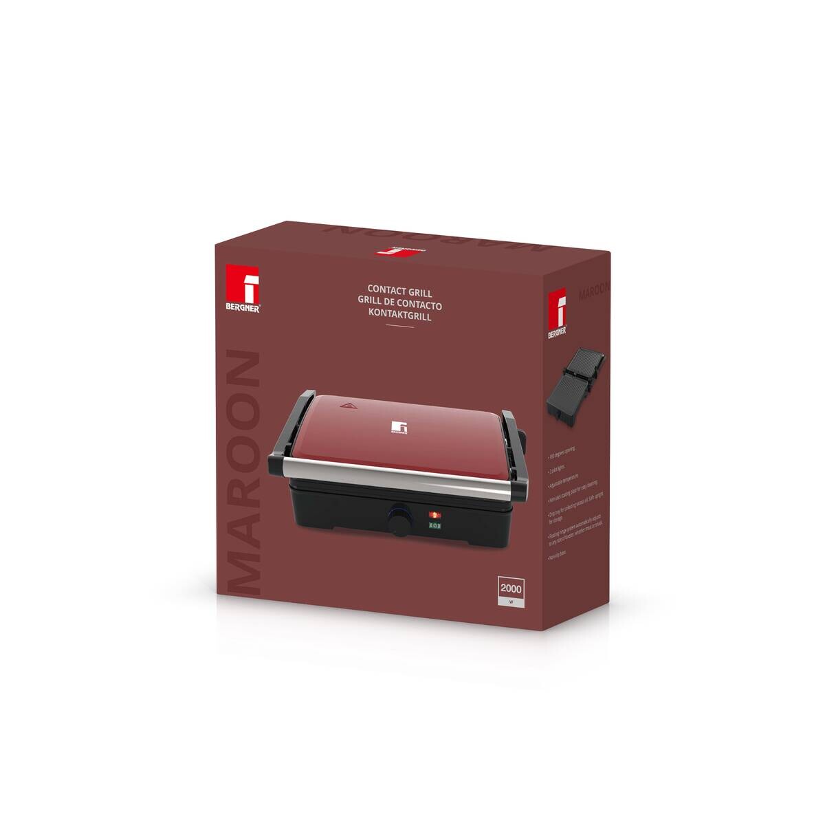 BERGNER Kontaktgrill schwarz Polypropylen B/H/L: ca. 15x36,5x38 cm