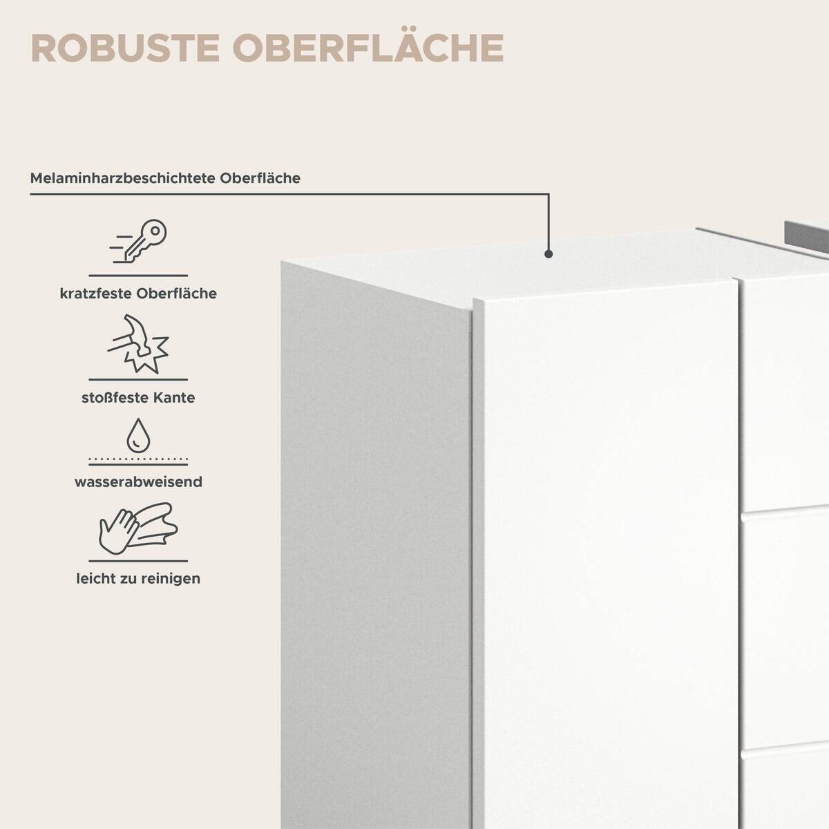 Badezimmer-Set VIRA weiß weiß Hochglanz B/H/T: ca. 157x190x34 cm