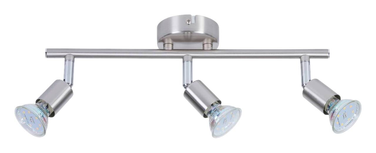 POCOline Spot 3-flg. Joris nickel matt Metall L: ca. 36 cm GU10 3 Brennstellen