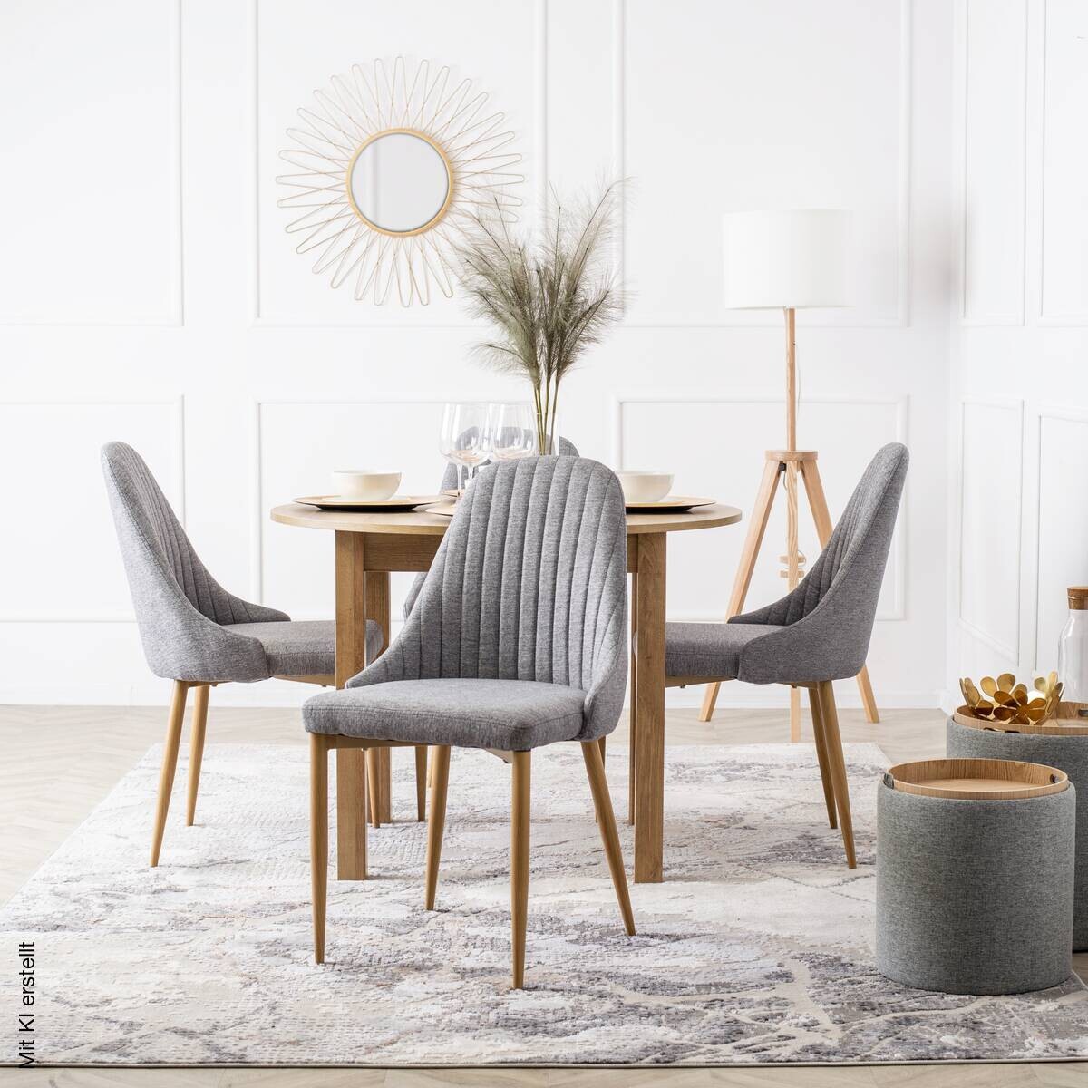 Stuhl TORINO grau Stoff B/H/T: ca. 53x91x58 cm