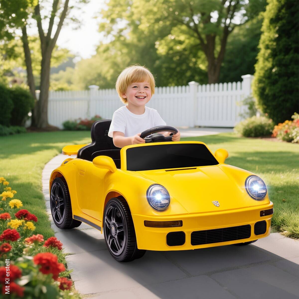 AIYAPLAY Kinder Elektroauto gelb B/H/L: ca. 55x44x103 cm
