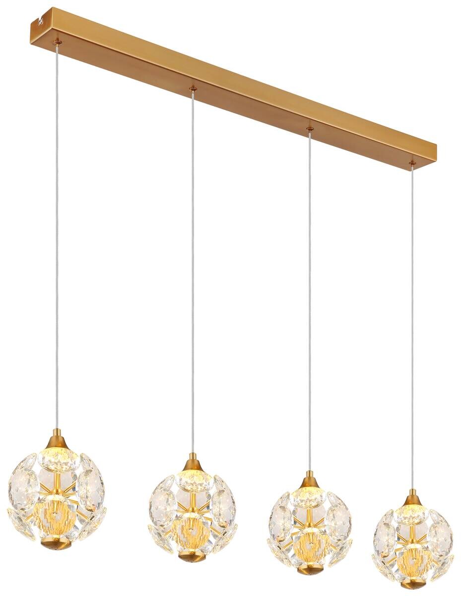 GLOBO Pendelleuchte klar gold Metall B/H/T/L: ca. 15x150x93x93 cm 1 Brennstellen