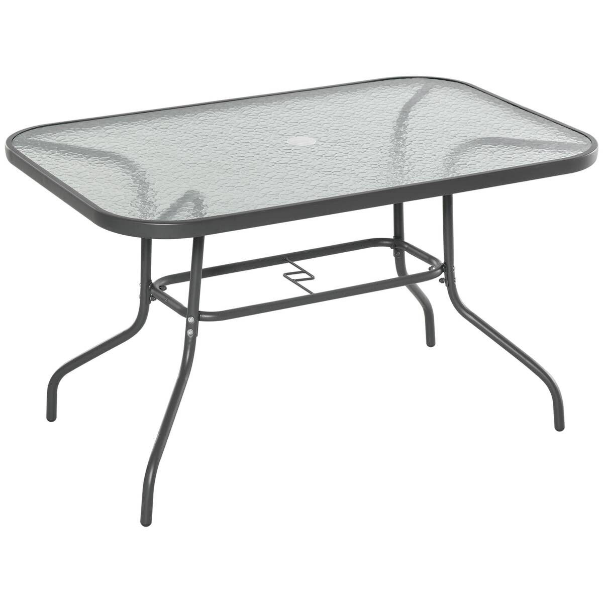 Outsunny Gartentisch grau Glas B/H/L: ca. 80x70x120 cm