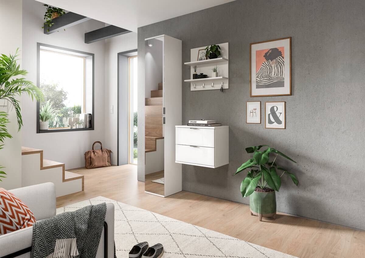 Garderobe PROJEKT X weiß weiß Hochglanz B/H/T: ca. 82x191x37 cm