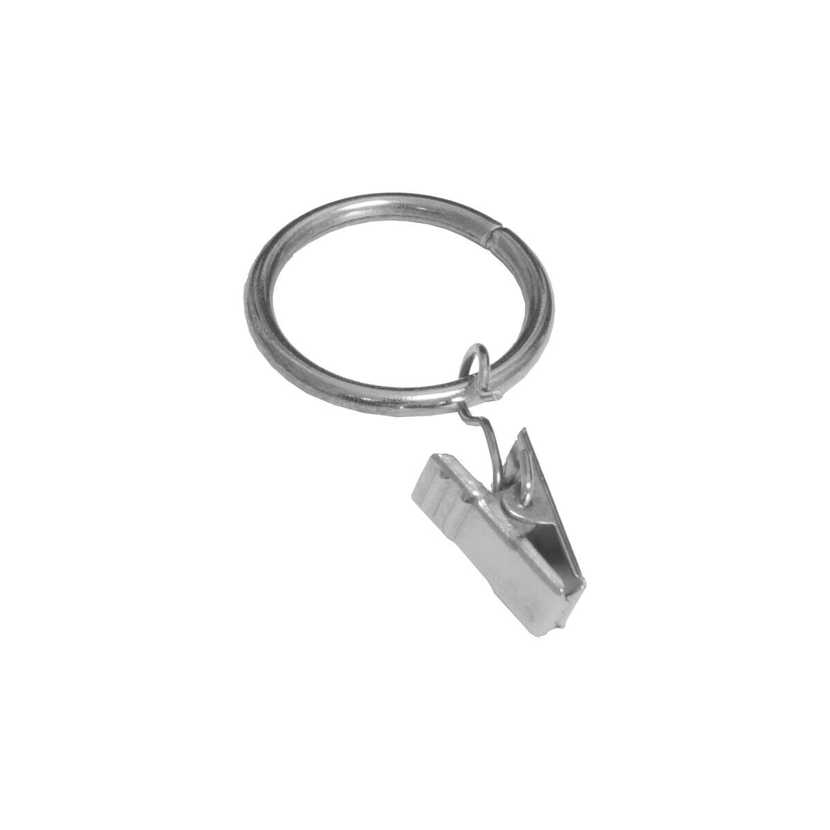 Boviva Ringe mit Klammer Edelstahloptik Metall D: ca. 1,9 cm