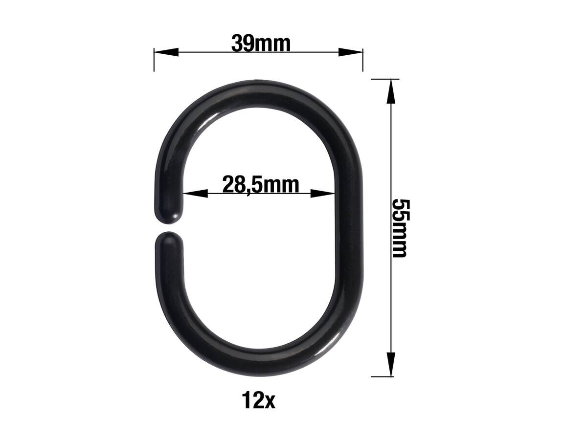 ondeco Ringe schwarz Kunststoff