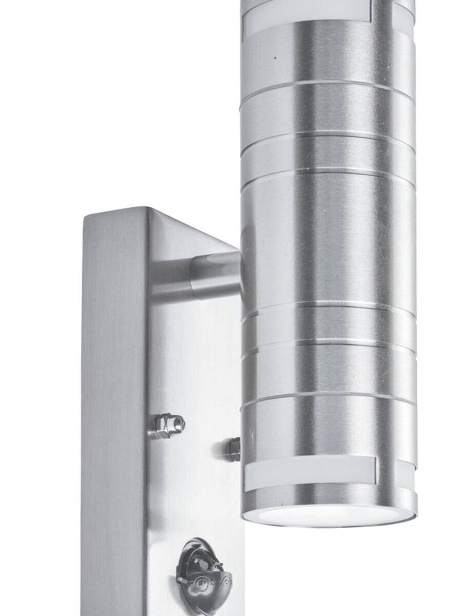 Wandaußenleuchte silber B/H/T: ca. 7x22x11 cm