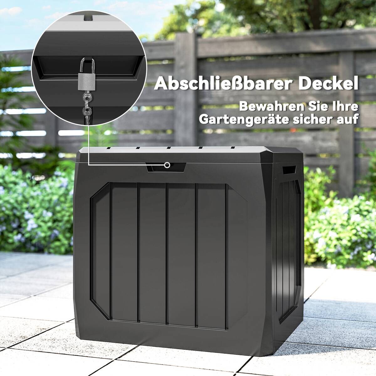 Outsunny Auflagenbox schwarz Kunststoff B/H/L: ca. 45x53x56 cm