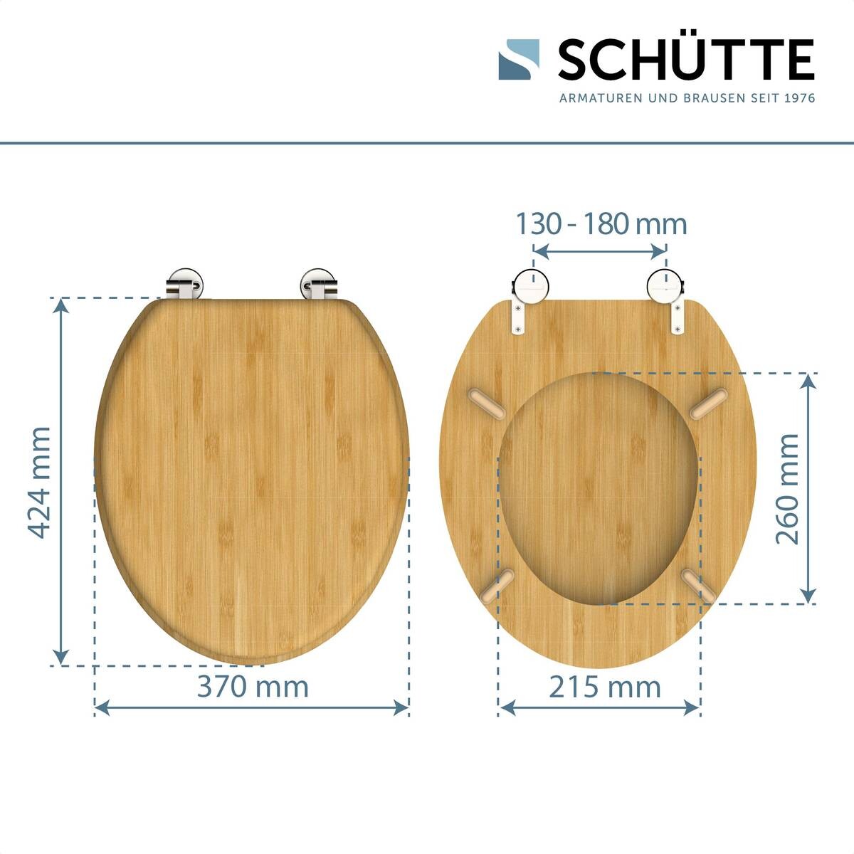 Schütte WC-Sitz NATURAL BAMBOO natur Bambus B/H/T: ca. 37,2x5,5x42,5 cm